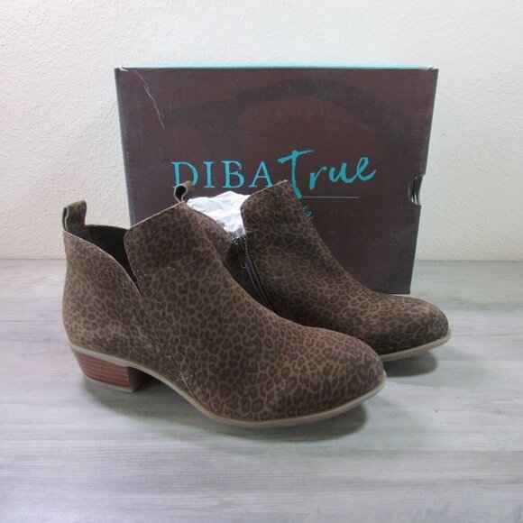 Diba True Women's Lake Away Ankle Boot Leopard Suede 26272 - Picture 2 of 6